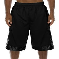 Метод Мъжки баскетболни шорти Тежка мрежа с редовно прилепване на удобна фитнес тренировка Активни панталони NEMP Black XL
