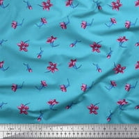 Soimoi памучен камбричен плат Dot & Wildflower Floral Print Fabric край двора
