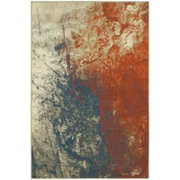 Minta Contemporary Abstract Area Rug, бежово оранжево, 10 '13'