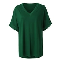 Дамски Ризи с къс ръкав ризи за жени на клирънс Дамска Мода Лято голям размер срещу врата Свободно Време с къс ръкав твърди върхове