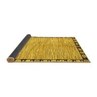 Ahgly Company Indoor Rectangle Abstract Yellow Modern Area Rugs, 6 '9'