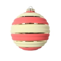 Vickerman 4 Aqua Horizontal Stripe Pastel Ball Ornament, на торба
