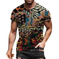 Поло ризи за мъжки летни ежедневни 3D отпечатани къси ръкави кръгла шия отгоре тениска блуза