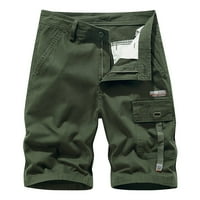Мъжки клирънс къси панталони Лятни тънки спортове Прав памук райе подрязани гащеризони Армия Зелено 32