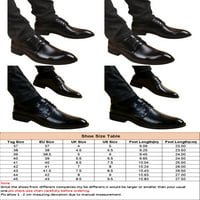 Wazshop Мъжки кожени обувки Официални рокли Обувки Оксфордс Лек терока на пръсти Мъжки модни нехлъзгави гланцови черни 8