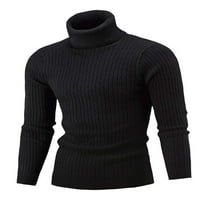 Springttc Men Winter Thermal Roll Neck Long Loneve Thar Wool Crochet Пуловер пуловер