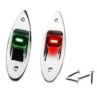 Marine City Чифт от неръждаема стомана Flush Mount LED навигационни странични светлини червено и зелено