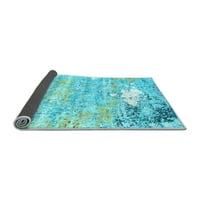 Ahgly Company Indoor Square Oriental Light Blue Industrial Area Rugs, 5 'квадрат