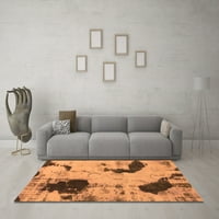 Ahgly Company Indoor Rectangle Abstract Orange Modern Area Rugs, 7 '10'