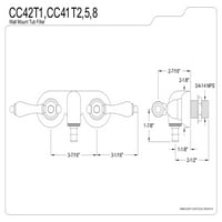 Kingston Brass CC42T Vintage Mount Vant Tub Foret, полиран хром