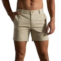 Hanxiulin Mens Лятни твърди цветни панталони джобни теглене на свободни бързи сухи ежедневни спортове Прави къси панталони Плажни панталони