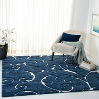 Флорида Дъг Флорални лози килим за килим, тъмносин крем, 4 '4' квадрат