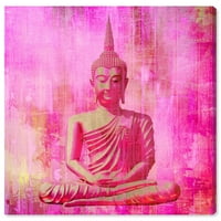 Писта Авеню духовно и религиозно изкуство Пано принтове 'Буда Розово' Религия-Розово, оранжево