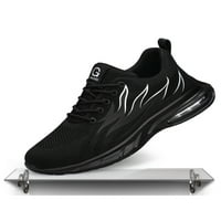 Unise Work Sneaker Air Fushion Safety Shoe Steel Toe Sneakers Жени мъже, хлъзгащи се устойчиви работещи обувки дишащи обувки бяло черно 5.5