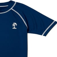 Ixtreme Boys Solid Rash Guard Swil Top с къси ръкави, размери 4-18