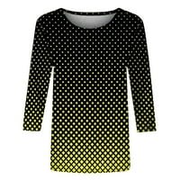 Алоохаидивио без граници върхове клирънс, дамски модни печатни хлабав тениска ръкави блуза кръг врата ежедневни върхове