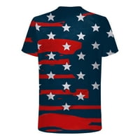 Amidoa Men's Trendy Tie Dye 4 юли тениска патриотични звезди и ивици ризи САЩ флаг винтидж тениска върхове лятно улично облекло