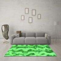 Ahgly Company Indoor Rectangle Abstract Green Modern Area Rugs, 4 '6'
