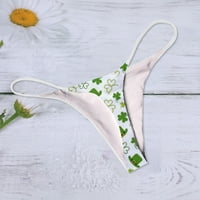 Секси разтягане G-String Thongs for Women No Show Print Pinties Бельо t-back tangas white l