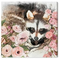 Писта Авеню Животни стена изкуство платно щампи 'тих бандит' зоопарк и диви животни-Кафяво, розово