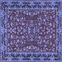 Ahgly Company Machine Pashable Indoor Rectangle Persian Blue Traditional Area Cugs, 3 '5'