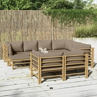 Комплект салон за вътрешен двор с бамбук Taupe Cushions