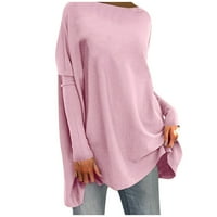 Дамски тениски модни солидни цветни базирани небрежни разхлабени есенни ризи с дълъг ръкав