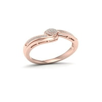 1 10кт ТДВ диамант 10к Розово злато байпас пръстен