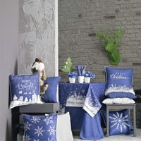Декоративни коледни снежинки хвърлят възглавница капак комплект от квадрат 18 18 синьо и бяло за диван, легла