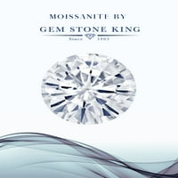 Gem Stone King Silver и 10K жълто злато Peach Nano Morganite Lab отглежда диамантена гривна с мойсанит