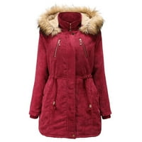 Ketyyh-chn жени зимно палто флорално палто от копче за печат отворено предно палто от есен червено, 3xl