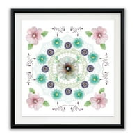 Wexford Home Floral Kaleidoscope II -framed Giclee Print 22x22