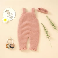 Корейски стил деца ретро плетен пуловер Бебе бебе солиден плетен ромпер памук без ръкави за момче