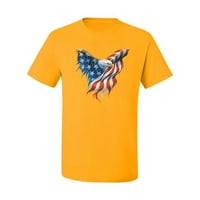 Wild Bobby, American Flag Eagle USA PRIDE, Americana American Pride, Men Graphic Tee, Gold, голям
