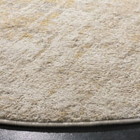 Adirondack Boniface Overdyed Area Rug, Cream Gold, 4 '4' Round