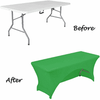 Wekity Spande таблица капак ft. Монтирана полиестерна площадка за разтягане на таблицата на таблицата на масата отгоре отворен гръб - зелено