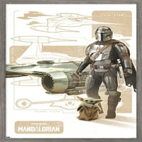 Междузвездни войни: Мандалорският сезон - N Starfighter Wall Poster, 22.375 34 в рамка
