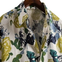 Хавайски ризи за мъже с къс ръкав редовно годни фънки летни ежедневни плажни графични бутони надолу флорален печат въртяща блуза