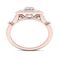 3 4к ТДВ диамант 14к Розово злато годежен пръстен
