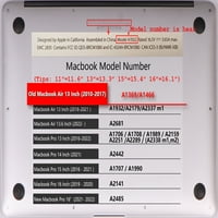 Kaishek съвместима стара версия MacBook Air S Case - Модел на освобождаване A1369 A1466, пластмасова твърда обвивка + черен капак на клавиатурата, цвете 0633