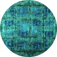 Ahgly Company Indoor Round Персийски тюркоазено синьо бохемски килими, 6 'кръг