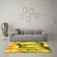 Ahgly Company Indoor Rectangle Abstract Yellow Modern Area Rugs, 5 '7'