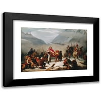 Giuseppe Sogni Black Modern Famed Museum Art Print, озаглавен - Pope Pius VII пресича Алпите