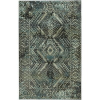 Дом Мохак призматичен Велкис сив традиционен Абстрактен Марокански прецизно отпечатан килим, 8 'х 10', синьо и сиво