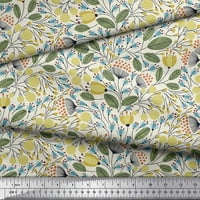 Soimoi Green Cotton Poplin Fabric Artistic Floral Print Fabric от двор