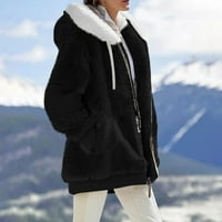 Дамски плюс размери палта и якета есен есен зимни палта мода Soild Loose H дълъг ръкав джобни качулки женски върхове
