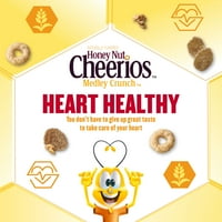 Honey Nut Cheerios Medley Crunch, Heart Healthy зърнени култури, големи размери, 16. Oz