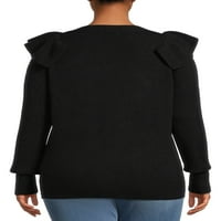 Мечтатели от дебют жените Плюс размер разрошване подстригване Пуловер пуловер