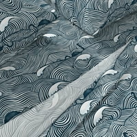 памучни листове, Калифорния Кинг комплект-Чудовище синя вода фантазия вълни морско създание печат потребителски легла от лъжица цвете
