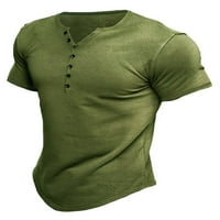 Тениски за мъка мъжете с къси ръкави летни върхове модна тениска мъже Основен спорт пуловер Зелен S